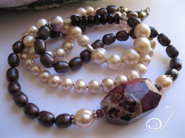 Grape and Pink Pearl Necklace for the Christmas Season