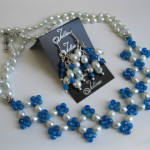 Blue Agate and Pearl Set