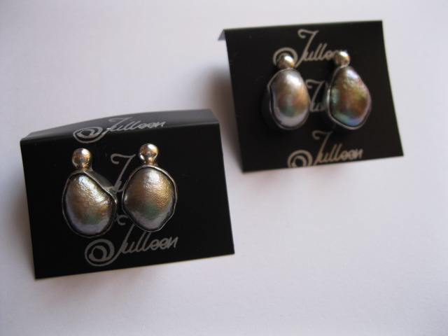 Black Baroque Pearl Earrings