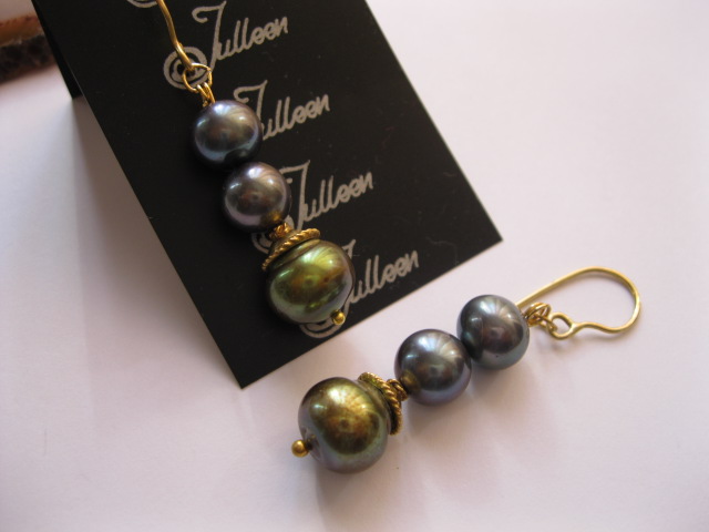 New Long Black Lustrous Pearl Earrings – for New Year